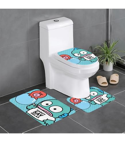 Amazon｜ハンギョドン 3点セット トイレマット フタカバー 便座カバー